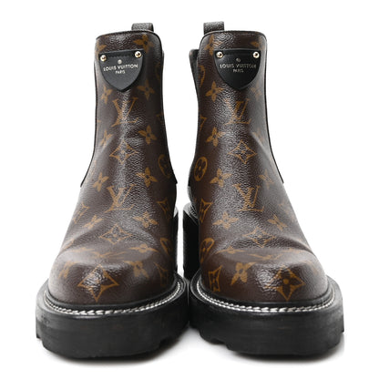 Louis Vuitton Patent Monogram LV Beaubourg Ankle Boots 40 Black 3 of 10
