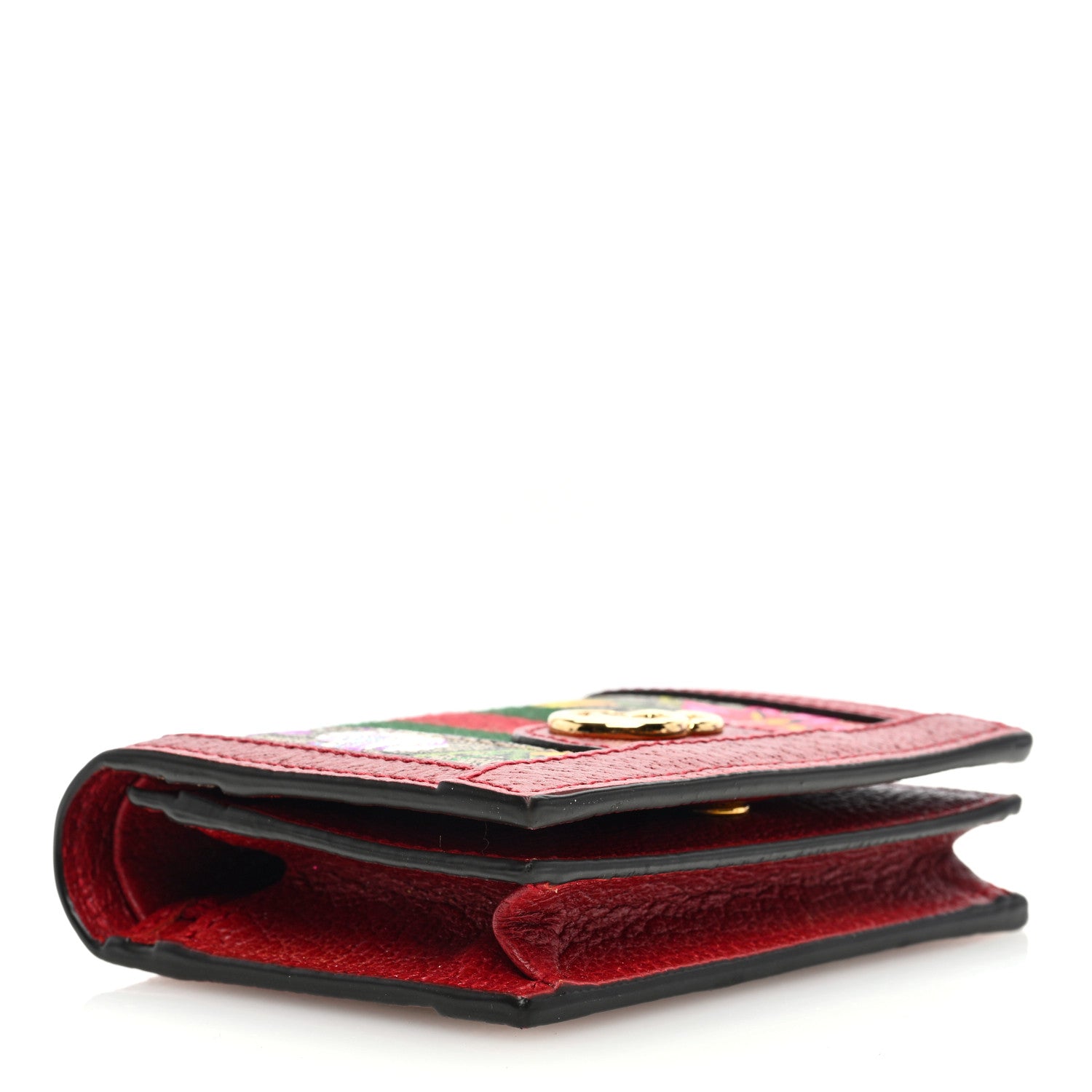 Gucci GG Supreme Monogram Flora Web Ophidia Card Case Red 4 of 7