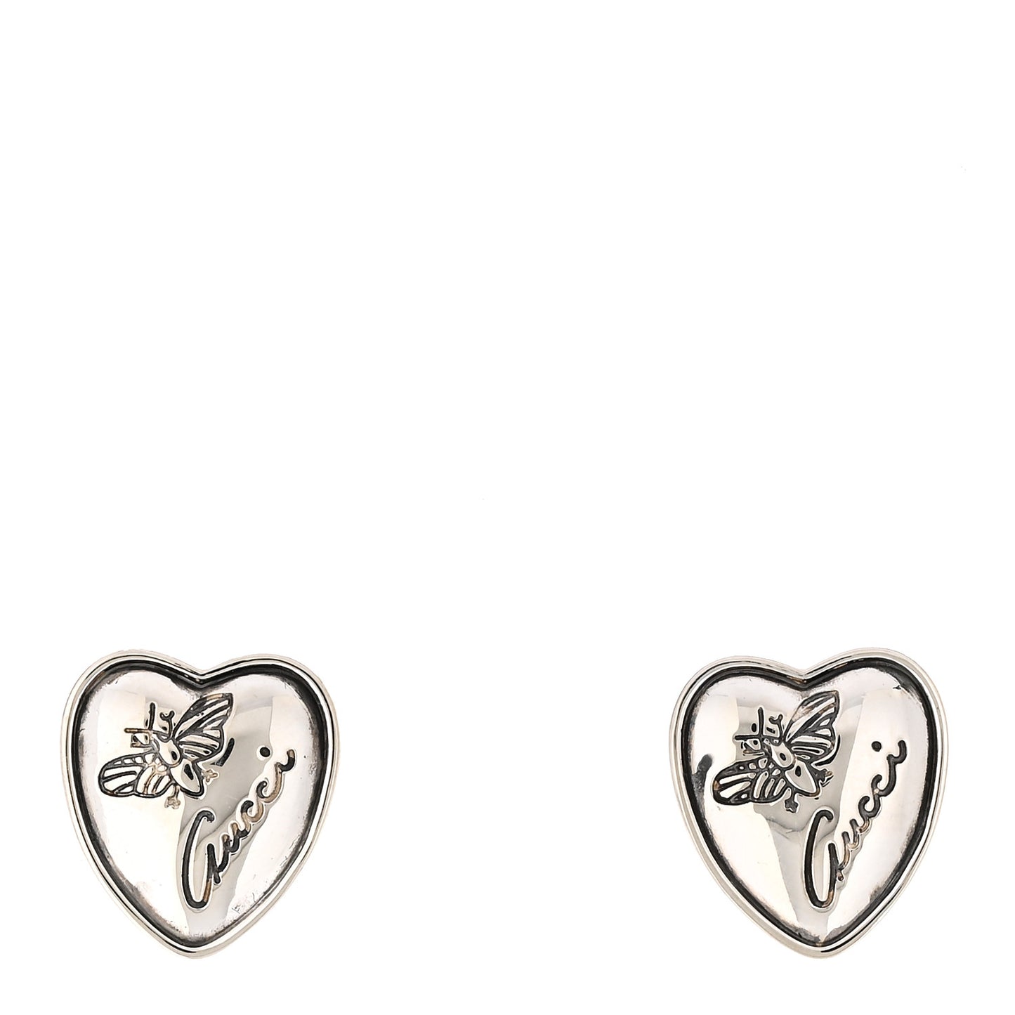 Sterling Silver Flora Heart Stud Earrings