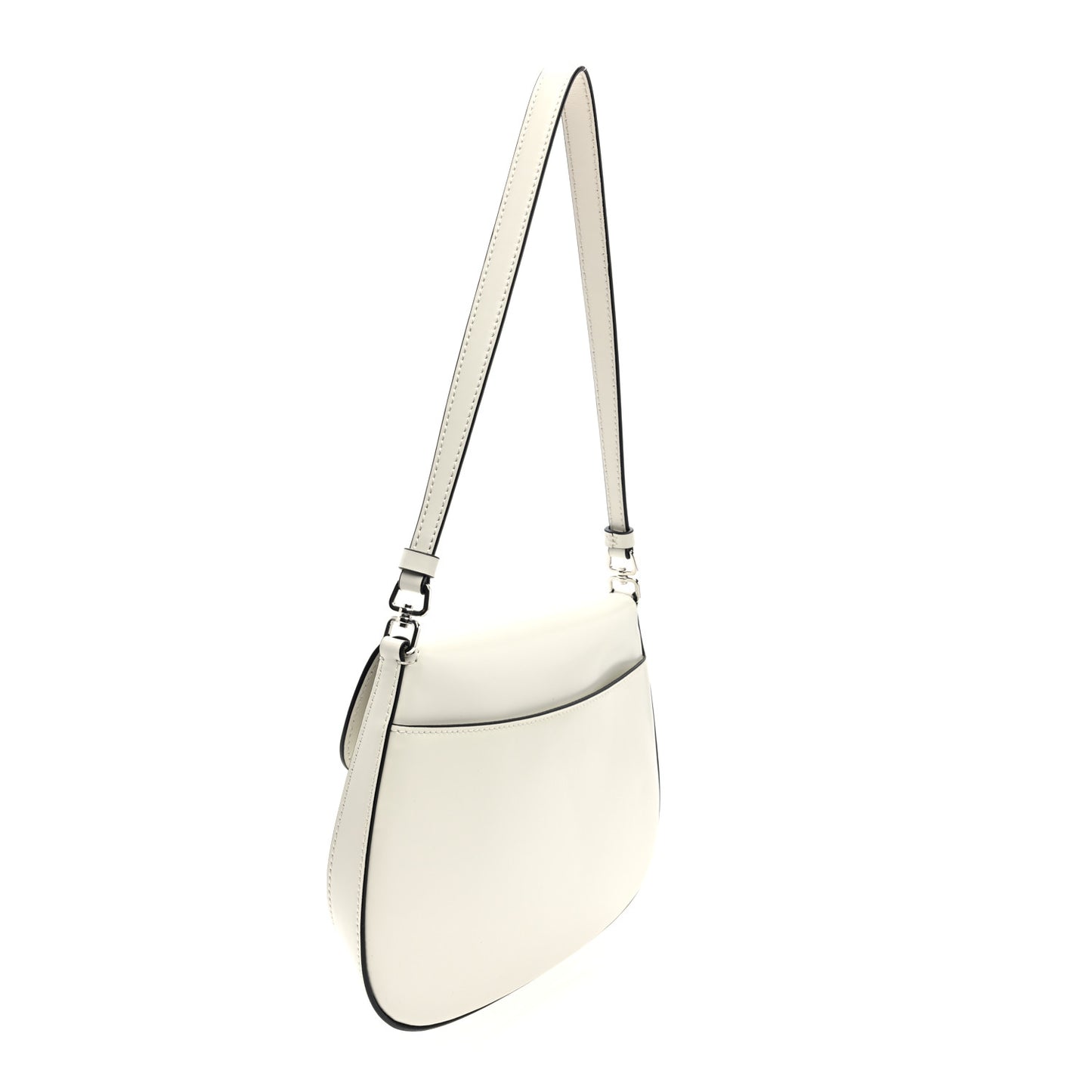 Spazzolato Cleo Flap Shoulder Bag White