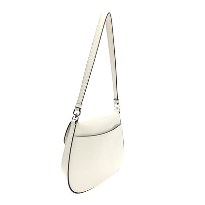 Prada Spazzolato Cleo Flap Shoulder Bag White 3 of 9