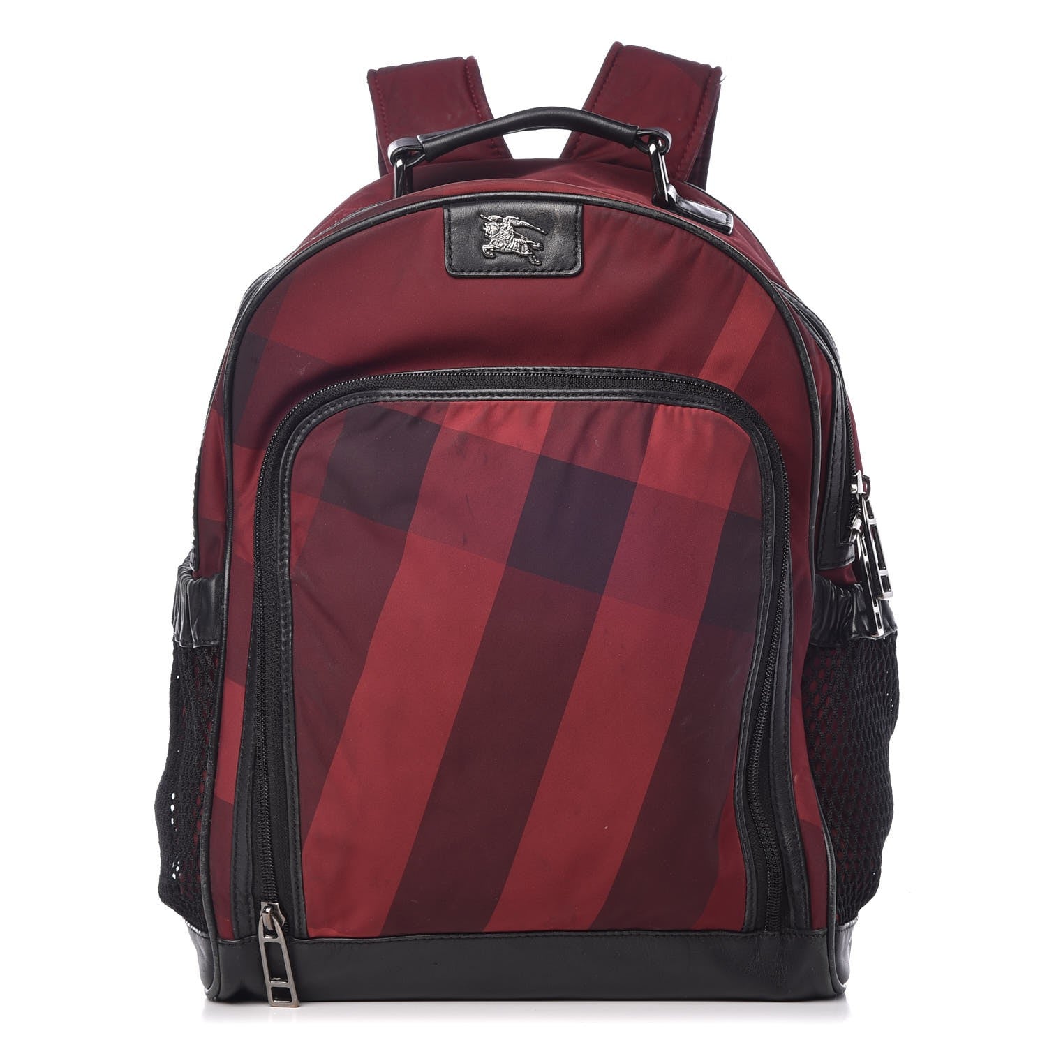 Burberry Nylon Supernova Check Backpack Red 1 of 16