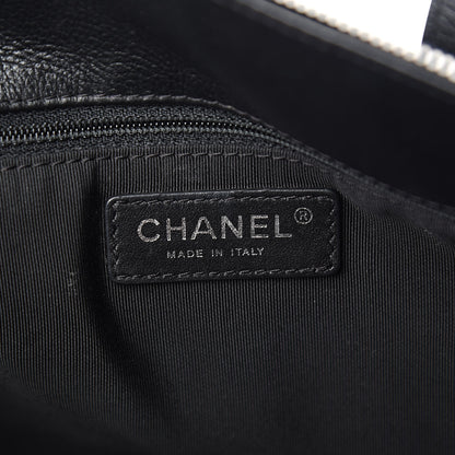 Chanel Grained Calfskin Quilted Large Casual Pocket Bowling Bag Black 6 of 14