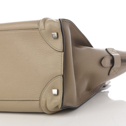 Celine Drummed Calfskin Mini Luggage Taupe 9 of 11
