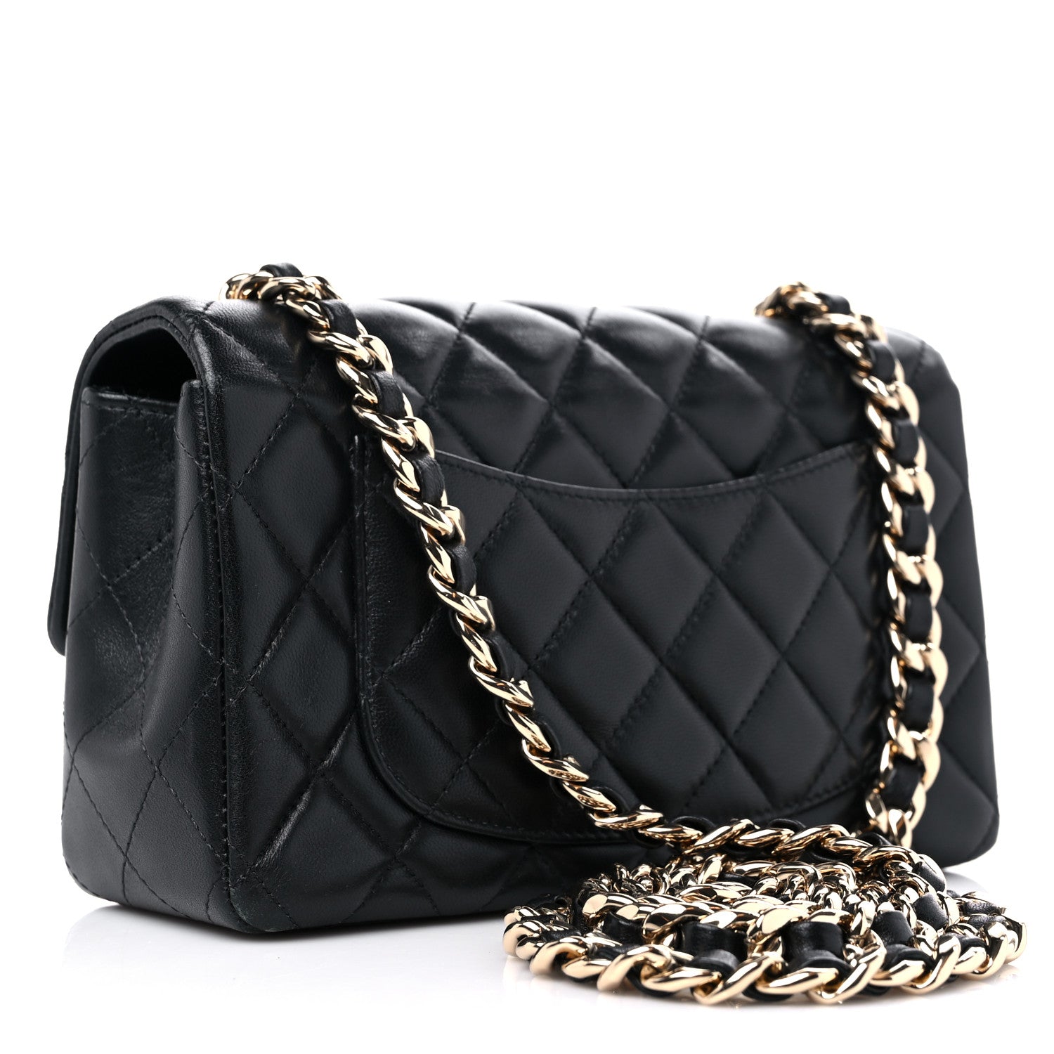 Chanel Lambskin Quilted Mini Coco Charms Rectangular Flap Black 3 of 10