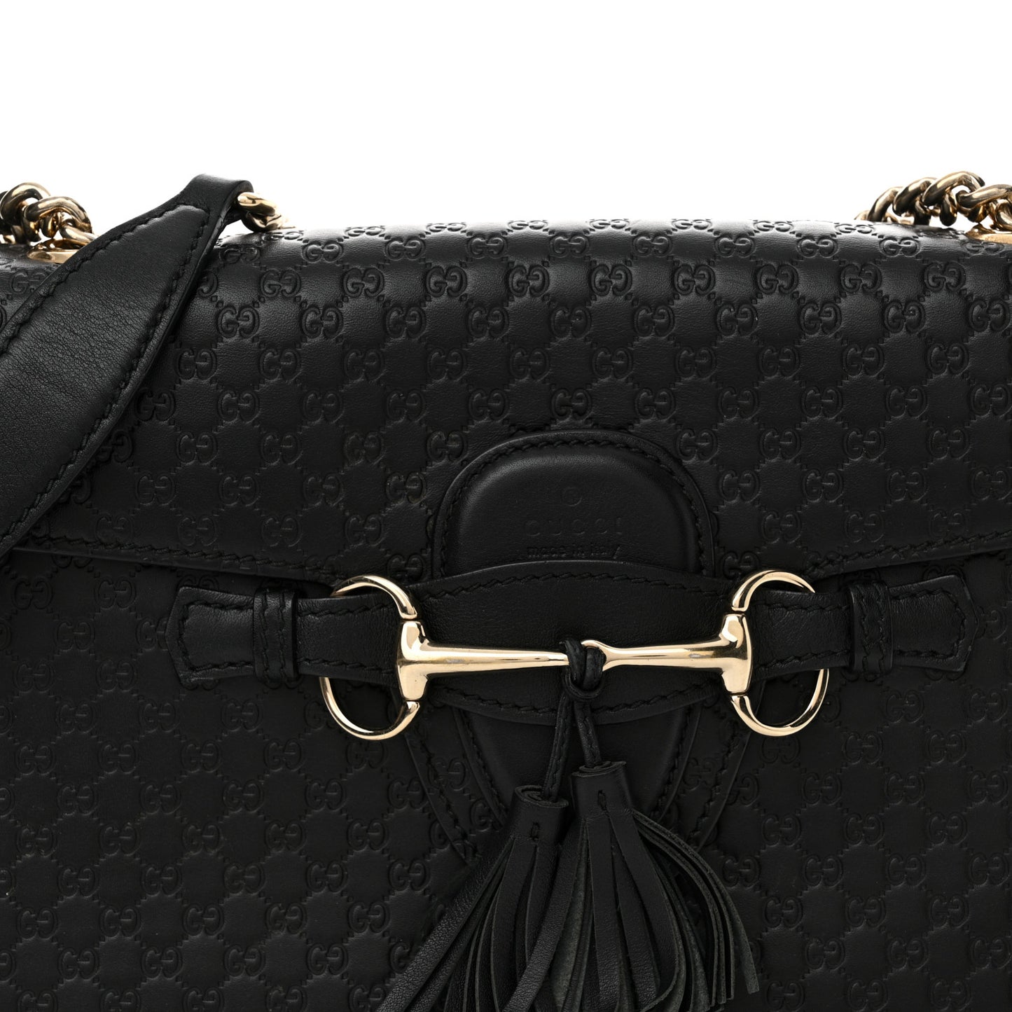 Microguccissima Medium Emily Chain Shoulder Bag Black
