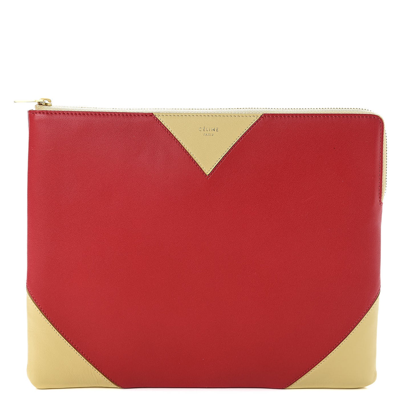 Lambskin Bi-Color Coeur Ipad Clutch Red