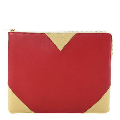 Celine Lambskin Bi-Color Coeur Ipad Clutch Red 1 of 6