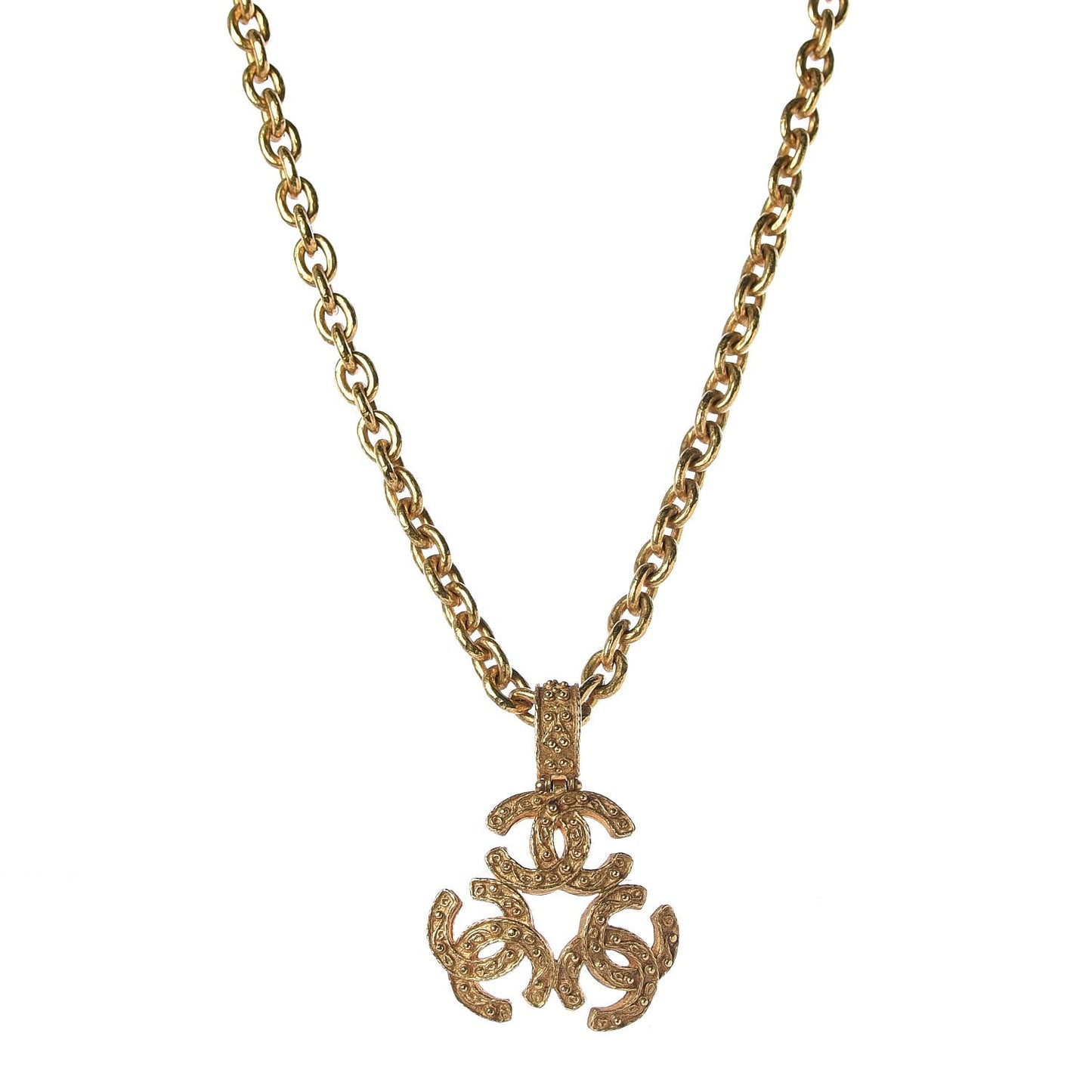 Triple CC Chain Necklace Gold