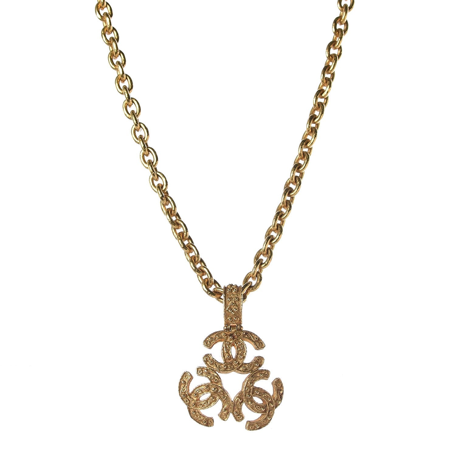 Chanel Triple CC Chain Necklace Gold 1 of 8