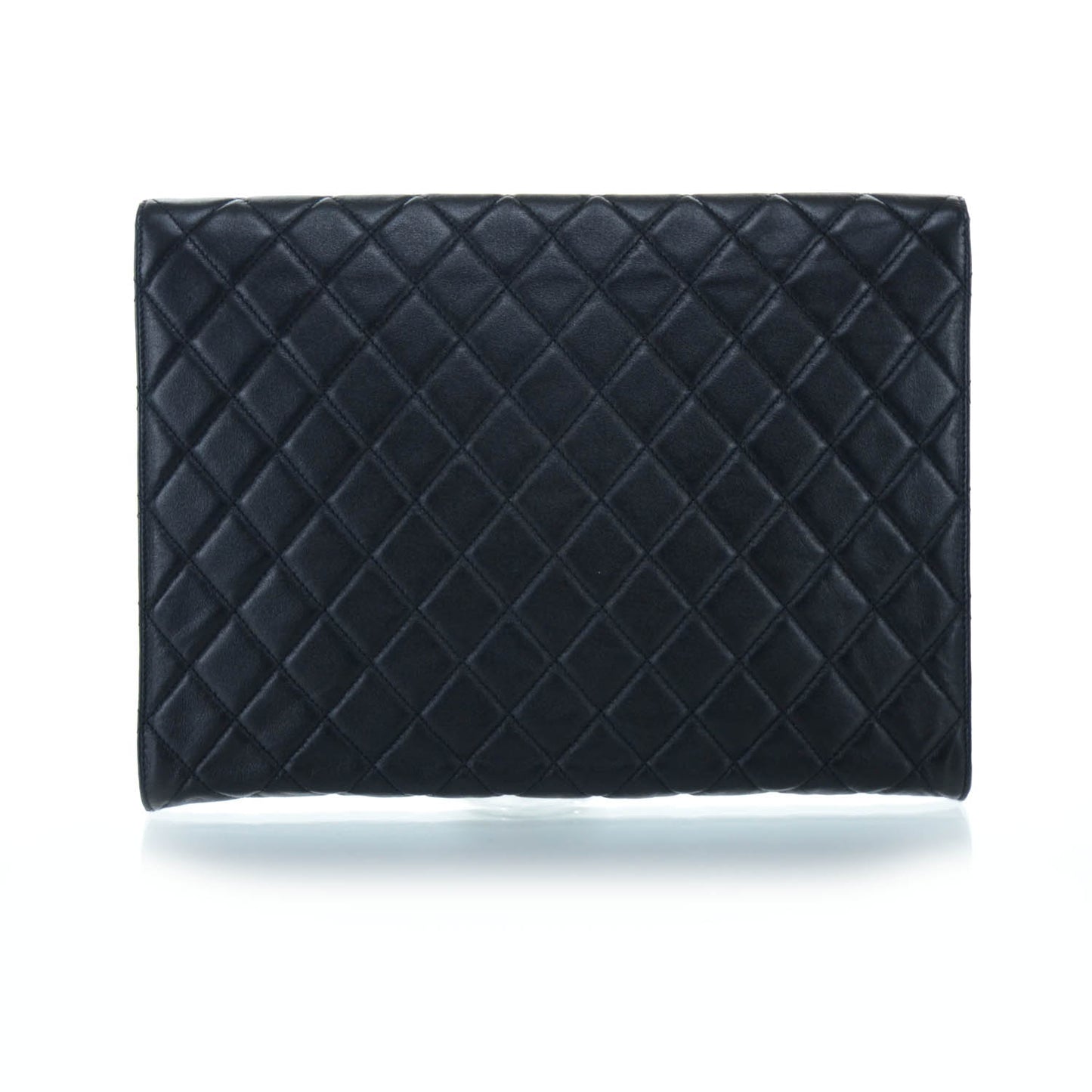 Calfskin Quilted Document Portfolio Holder Black