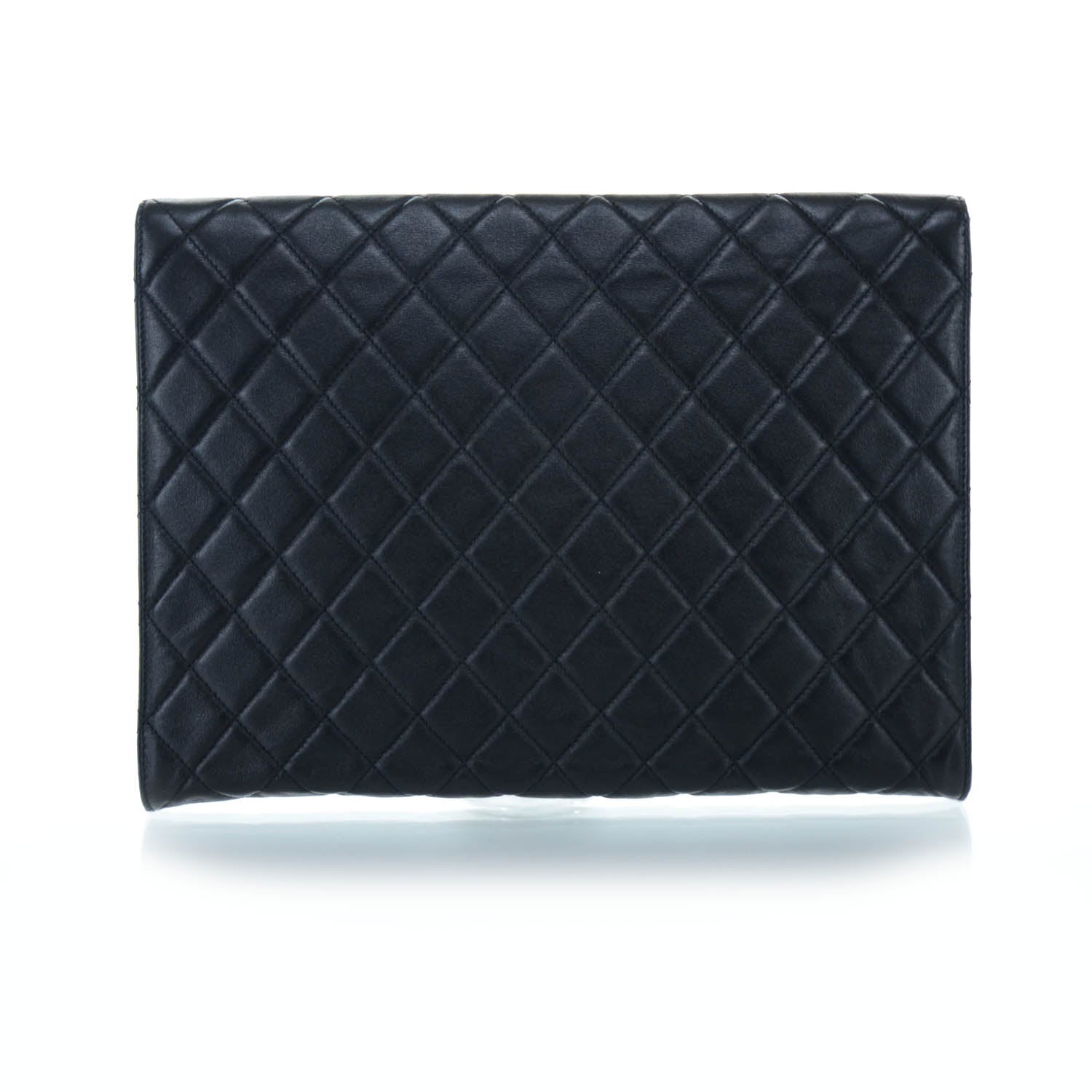 Chanel Calfskin Quilted Document Portfolio Holder Black 3 of 10
