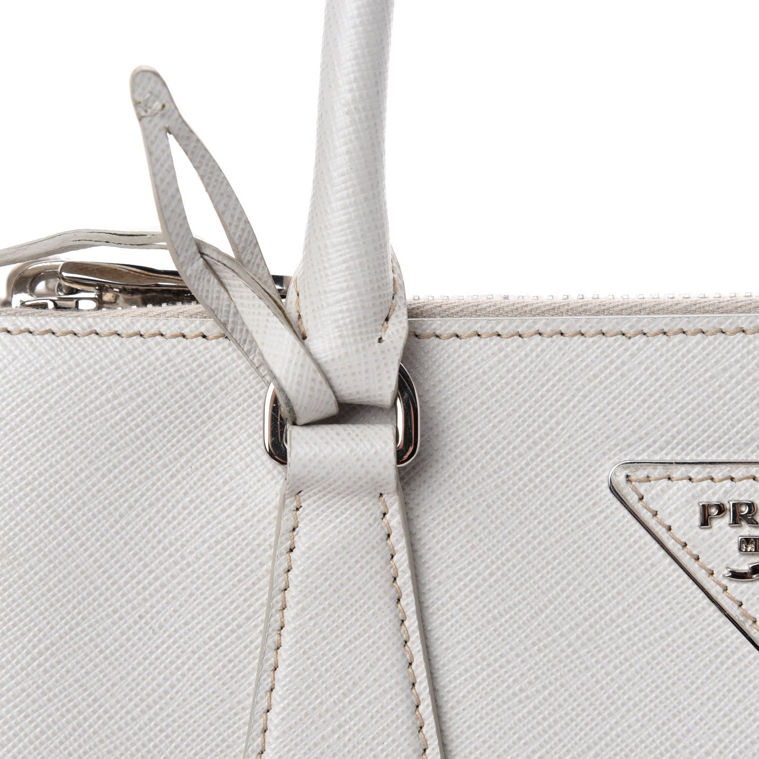 Prada Saffiano Small Galleria Double Zip Tote Talco 11 of 17