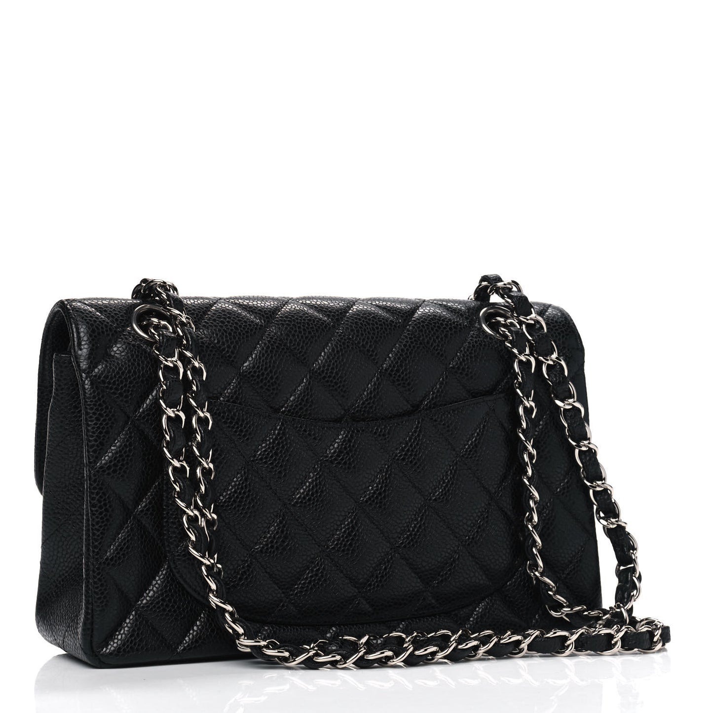 Caviar Quilted Small Double Flap Black