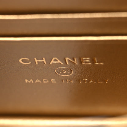 Chanel Calfskin Strass Quilted Clutch With Chain Flap Light Grey 5 of 9