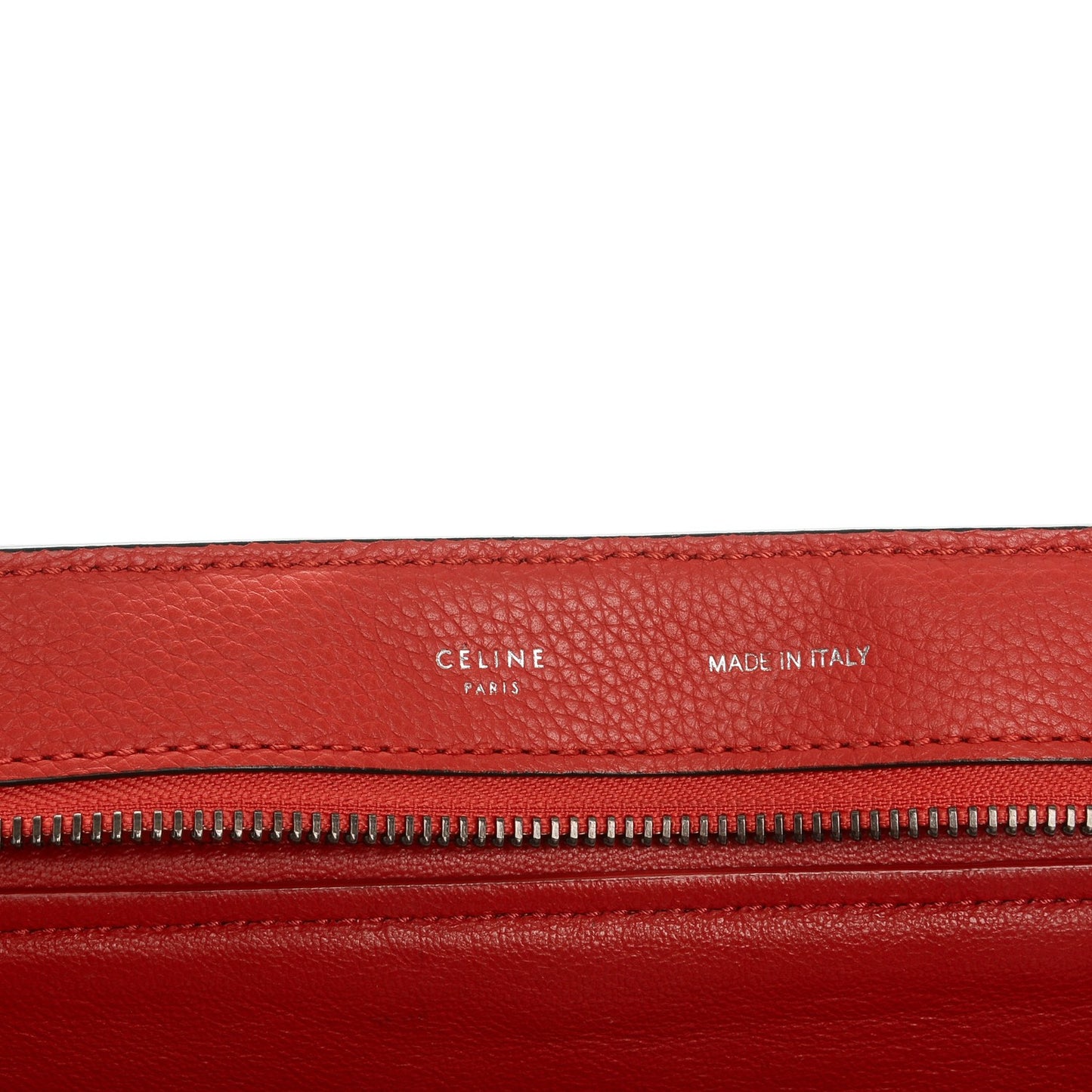 Drummed Calfskin Suede Large Trapeze Vermillion