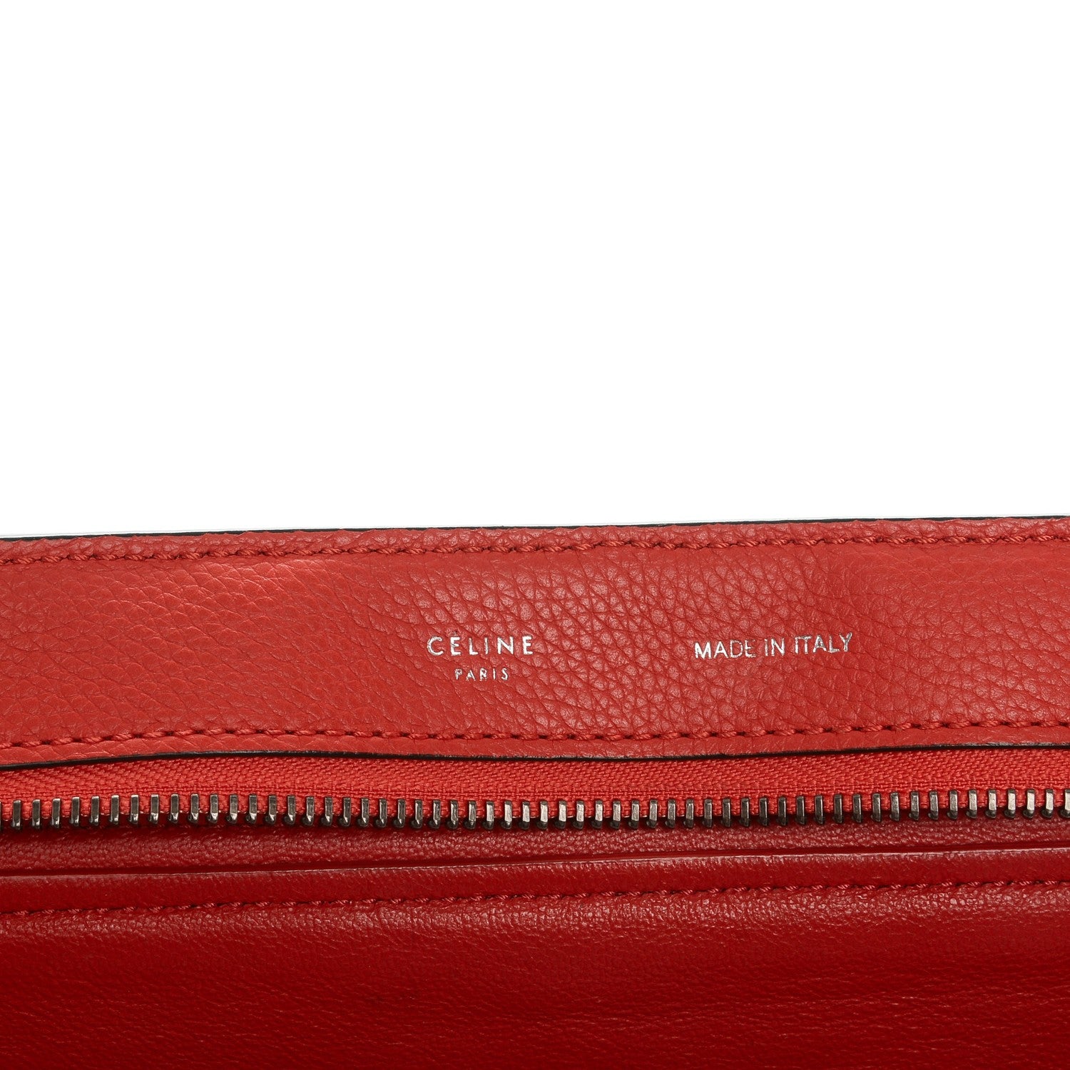 Celine Drummed Calfskin Suede Large Trapeze Vermillion 6 of 11