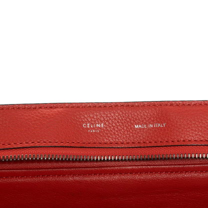 Celine Drummed Calfskin Suede Large Trapeze Vermillion 6 of 11