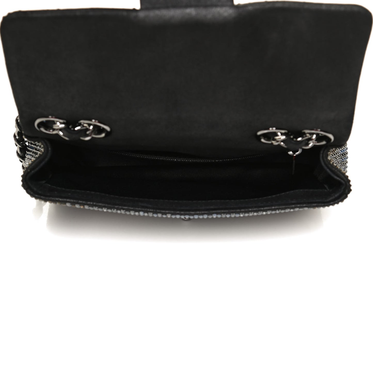 Suede Calfskin Crystal Small Single Flap Multicolor