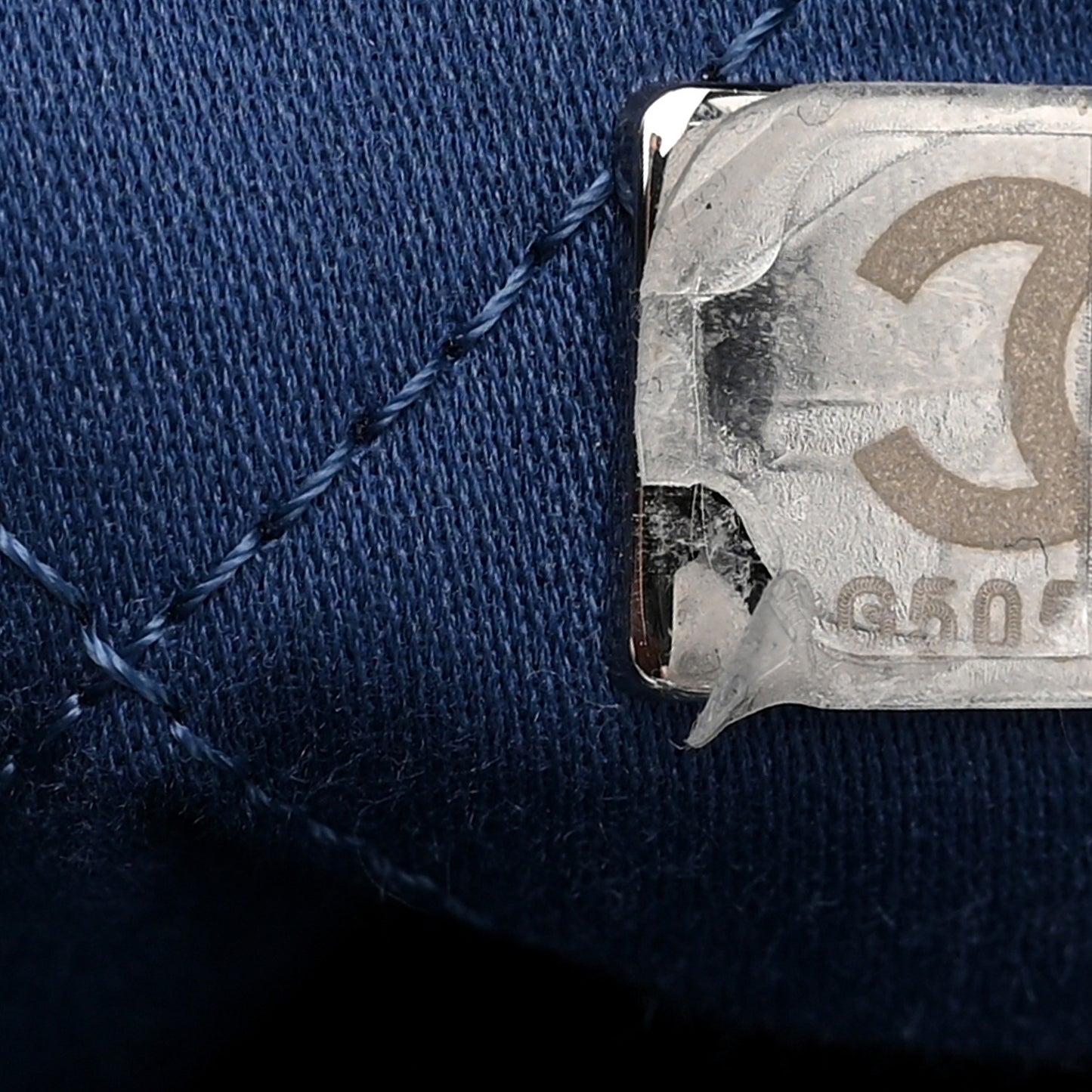 Denim Patchwork Quilted Mini Chanel 22 Blue