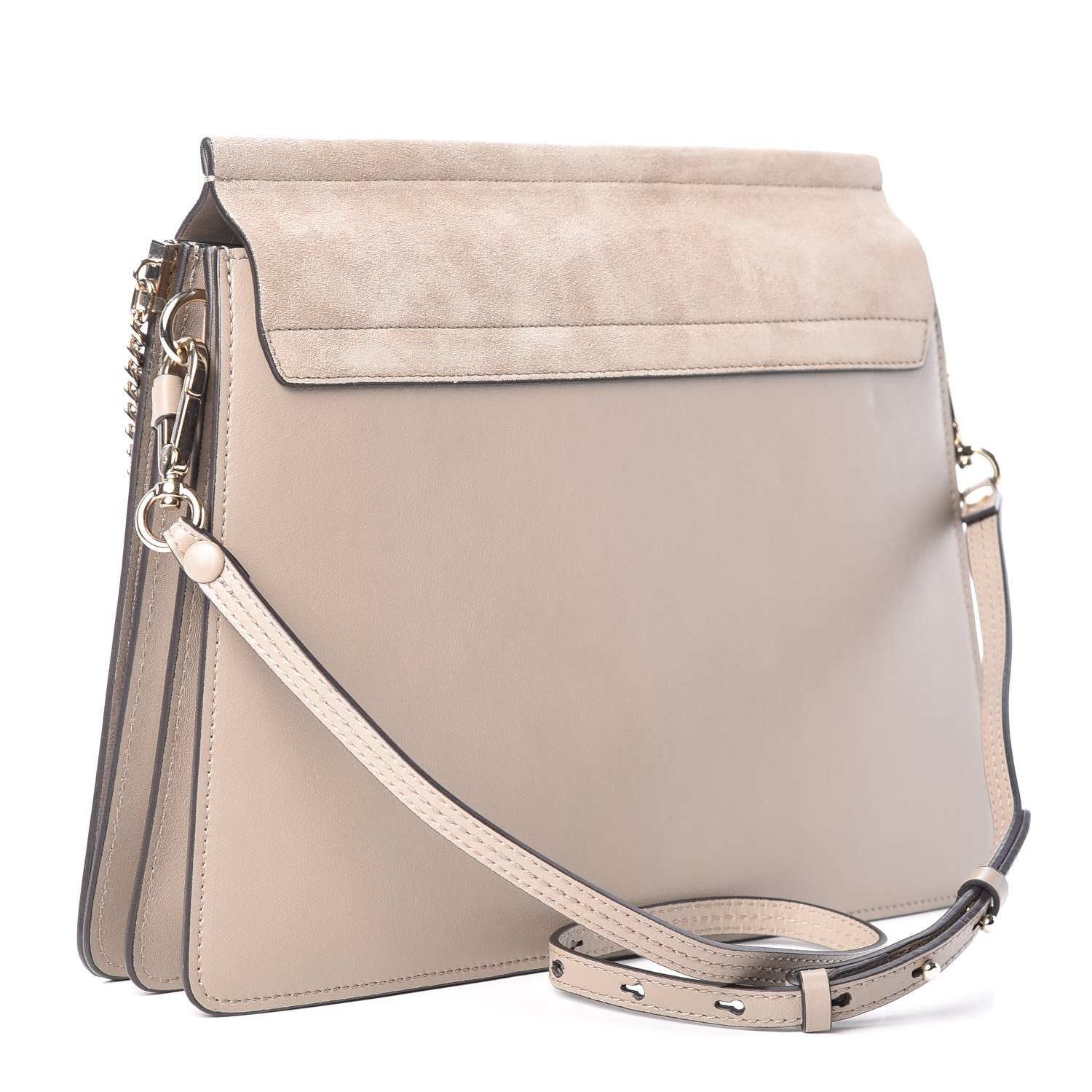 Chloe Calfskin Suede Medium Faye Shoulder Bag Motty Grey 3 of 9