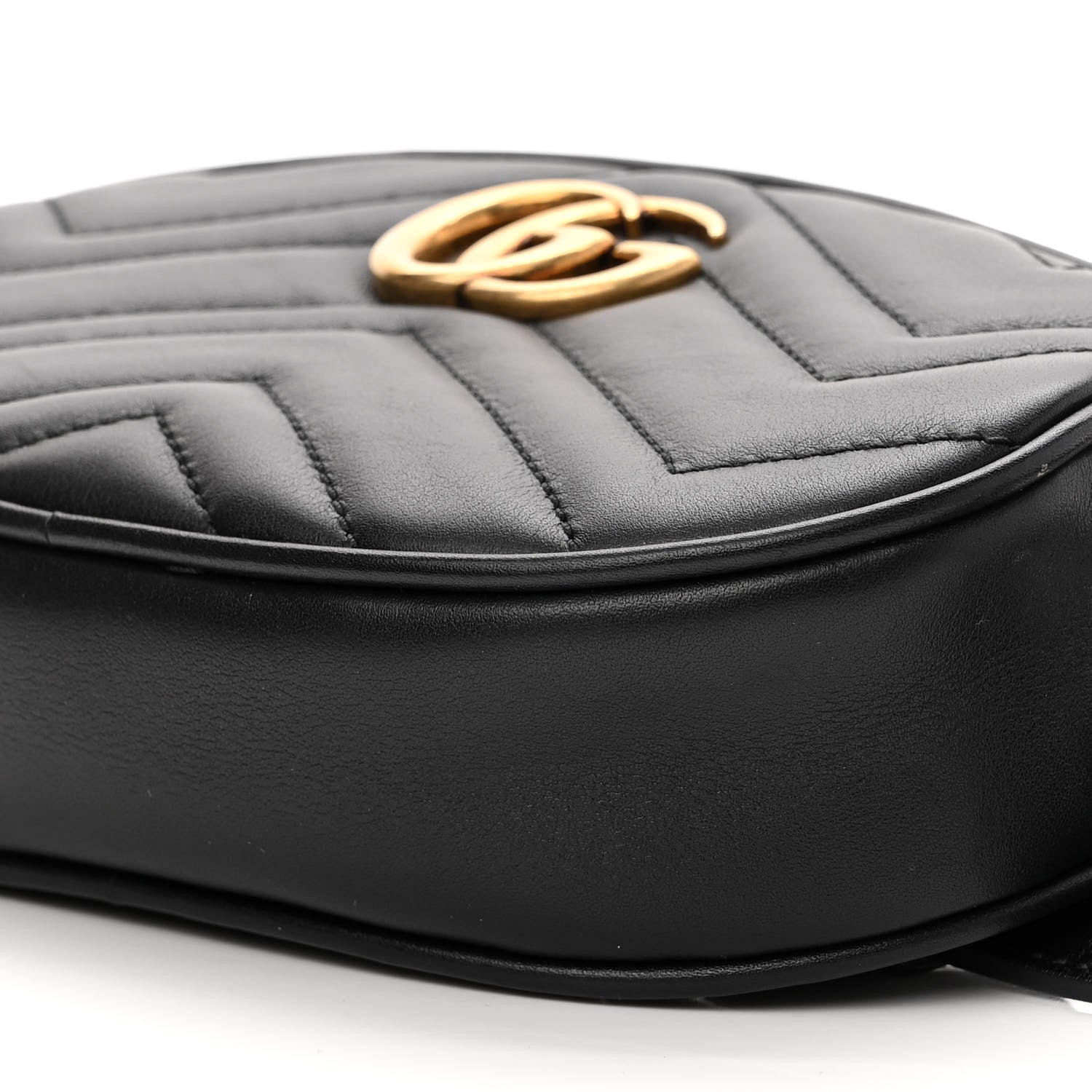 Gucci Calfskin Matelasse GG Marmont Belt Bag 75 30 Black 10 of 10