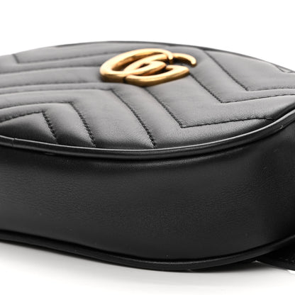 Gucci Calfskin Matelasse GG Marmont Belt Bag 75 30 Black 10 of 10