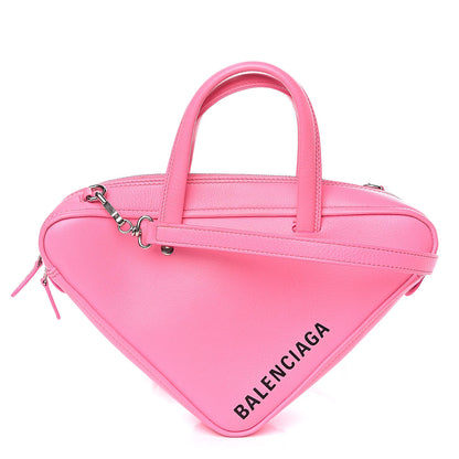 Balenciaga Shiny Day Calfskin XS Triangle Duffle Acid Pink Black 1 of 9