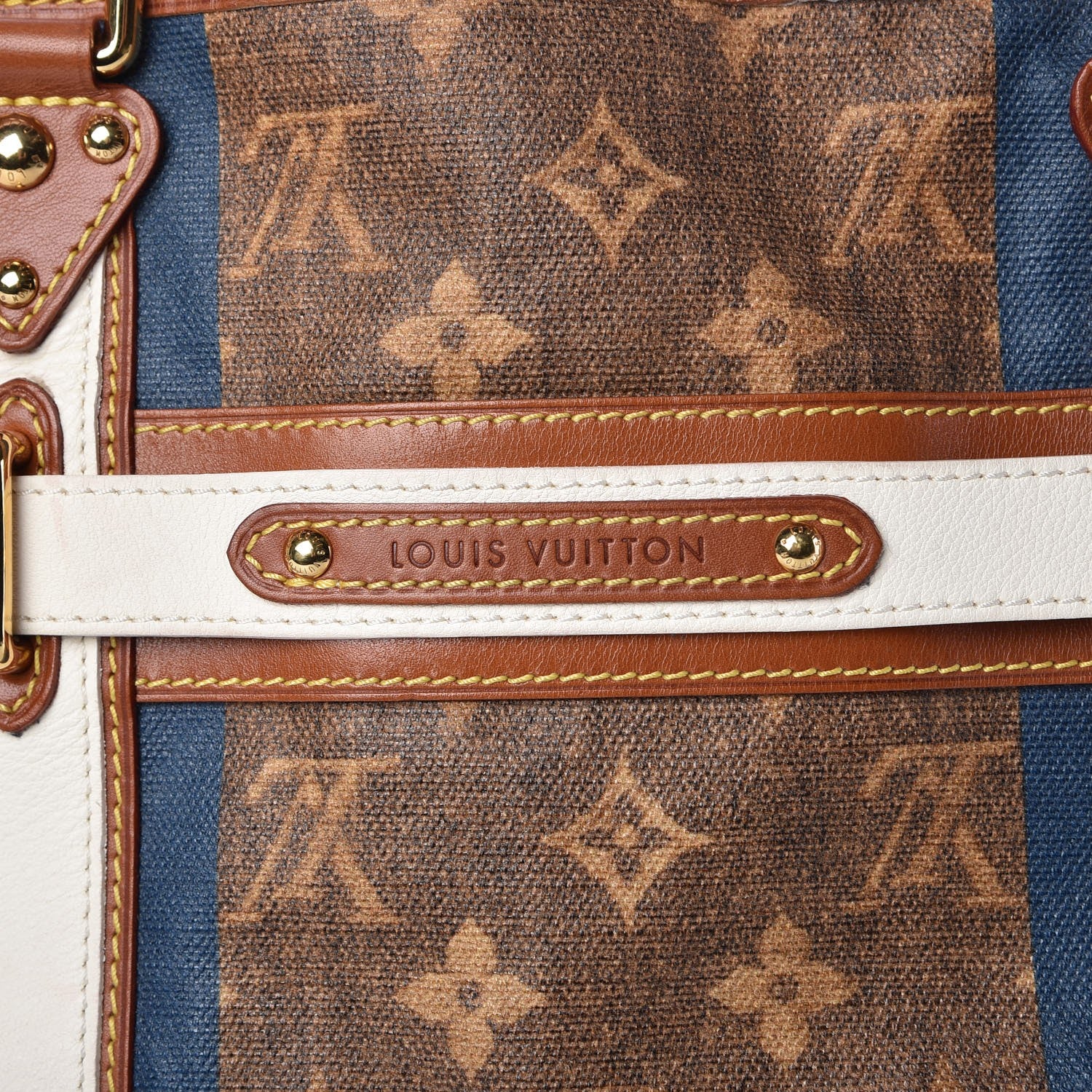 Louis Vuitton Monogram Rayures Tisse Sac GM Blue 10 of 18