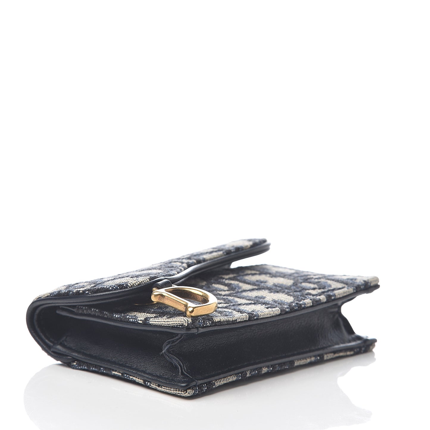 Oblique Saddle Card Holder Blue
