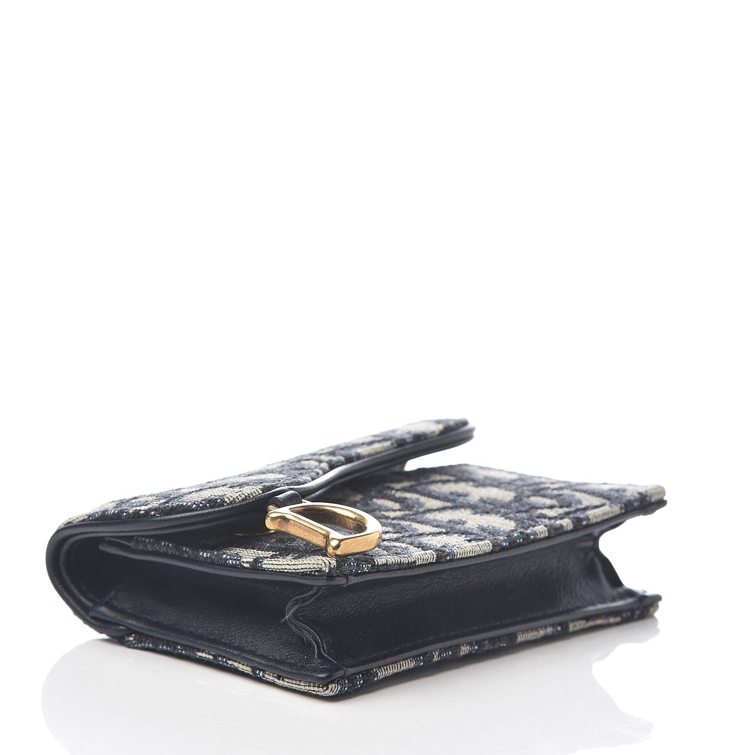 Christian Dior Oblique Saddle Card Holder Blue 3 of 6