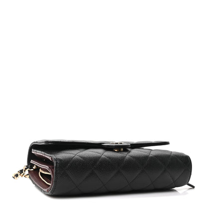 Chanel Caviar Quilted Compact Wallet On Chain WOC  Black 4 of 10