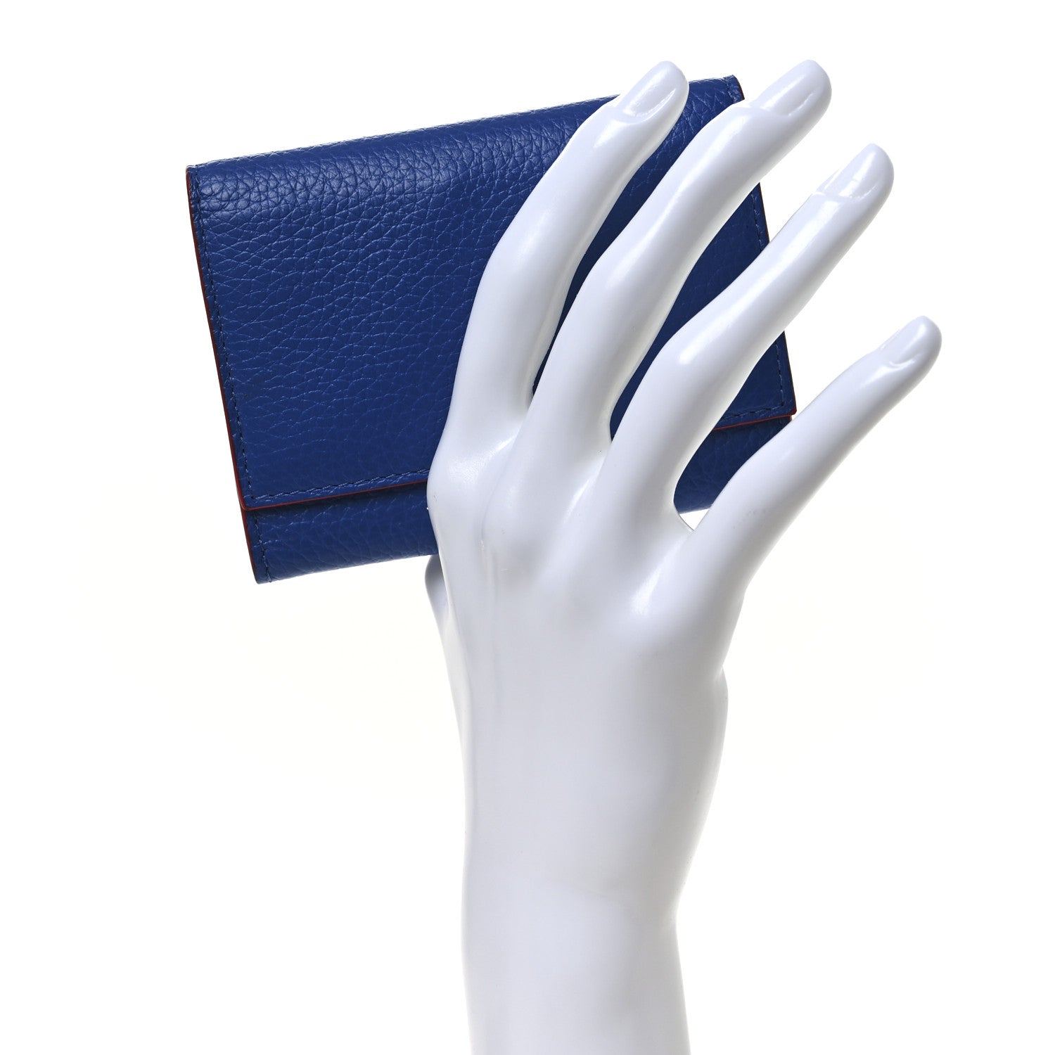 Versace Grained Calfskin Medusa Card Holder  Blue Rockerfeller Red 2 of 7