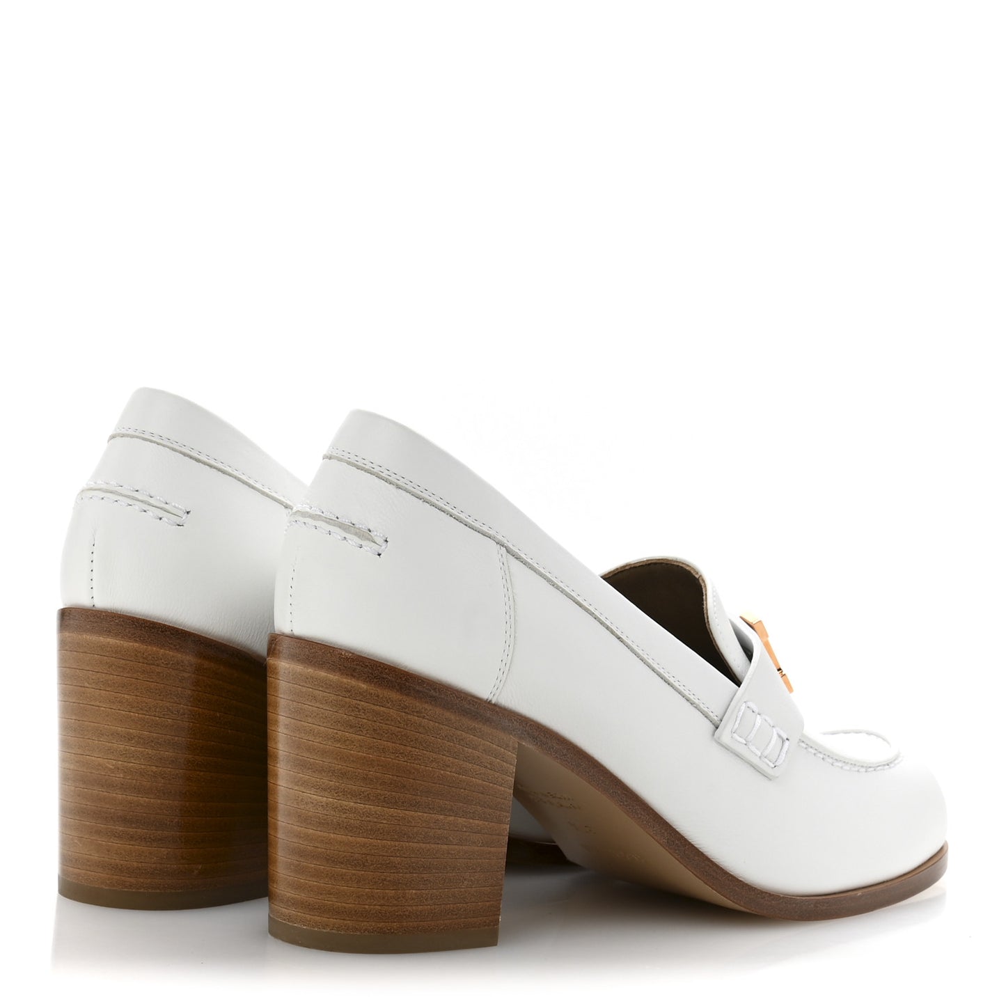 Calfskin Womens Dauphine 70 Moccasin Loafers 37.5 White