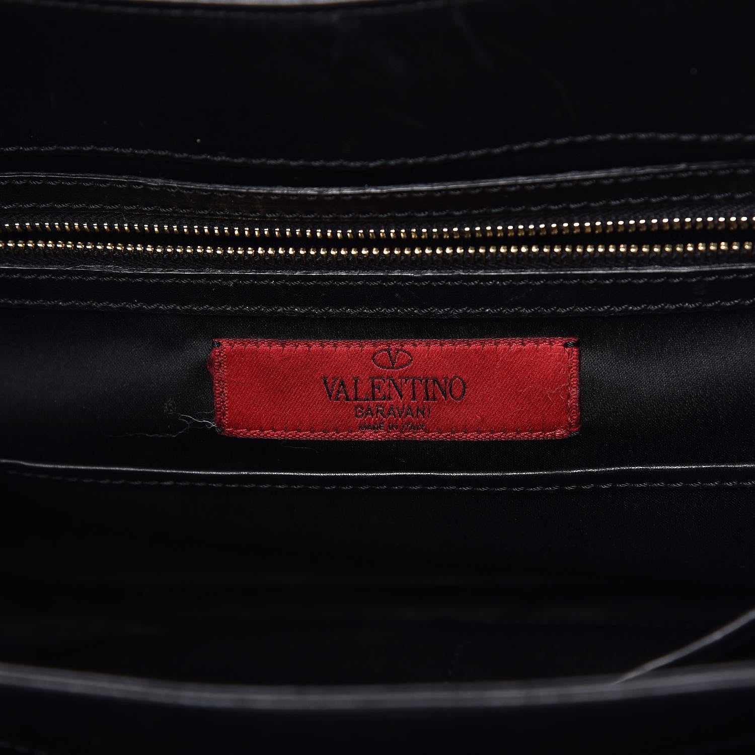 Valentino Garavani Vitello Rockstud Accordion Satchel Black 6 of 15
