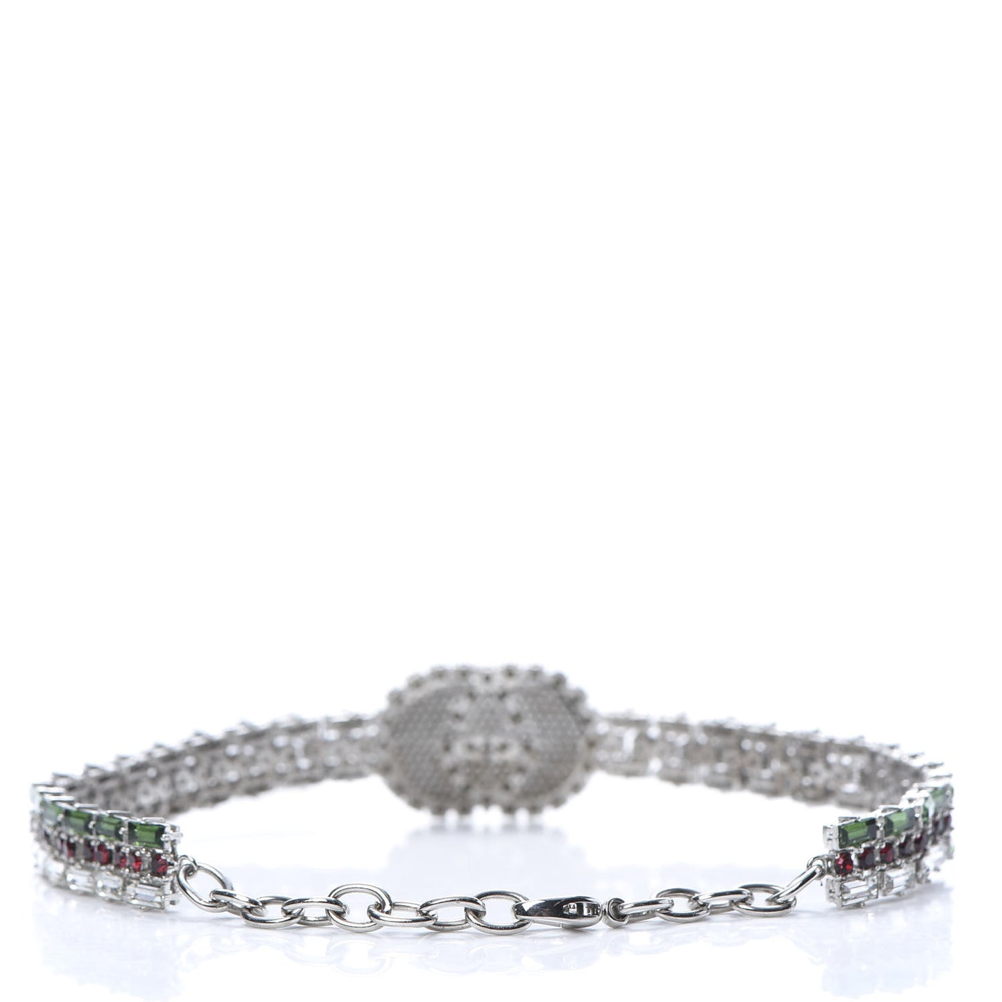 Crystal Embellished Interlocking G Choker Necklace Multicolor