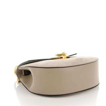 Chloe Suede Smooth Calfskin Drew Shoulder Bag Motty Grey 4 of 7