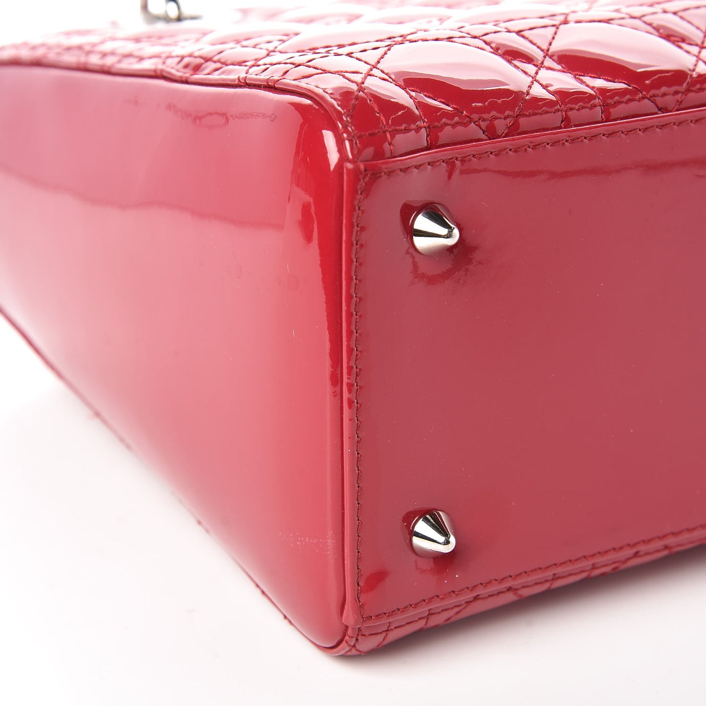 Patent Cannage Medium Lady Dior Red