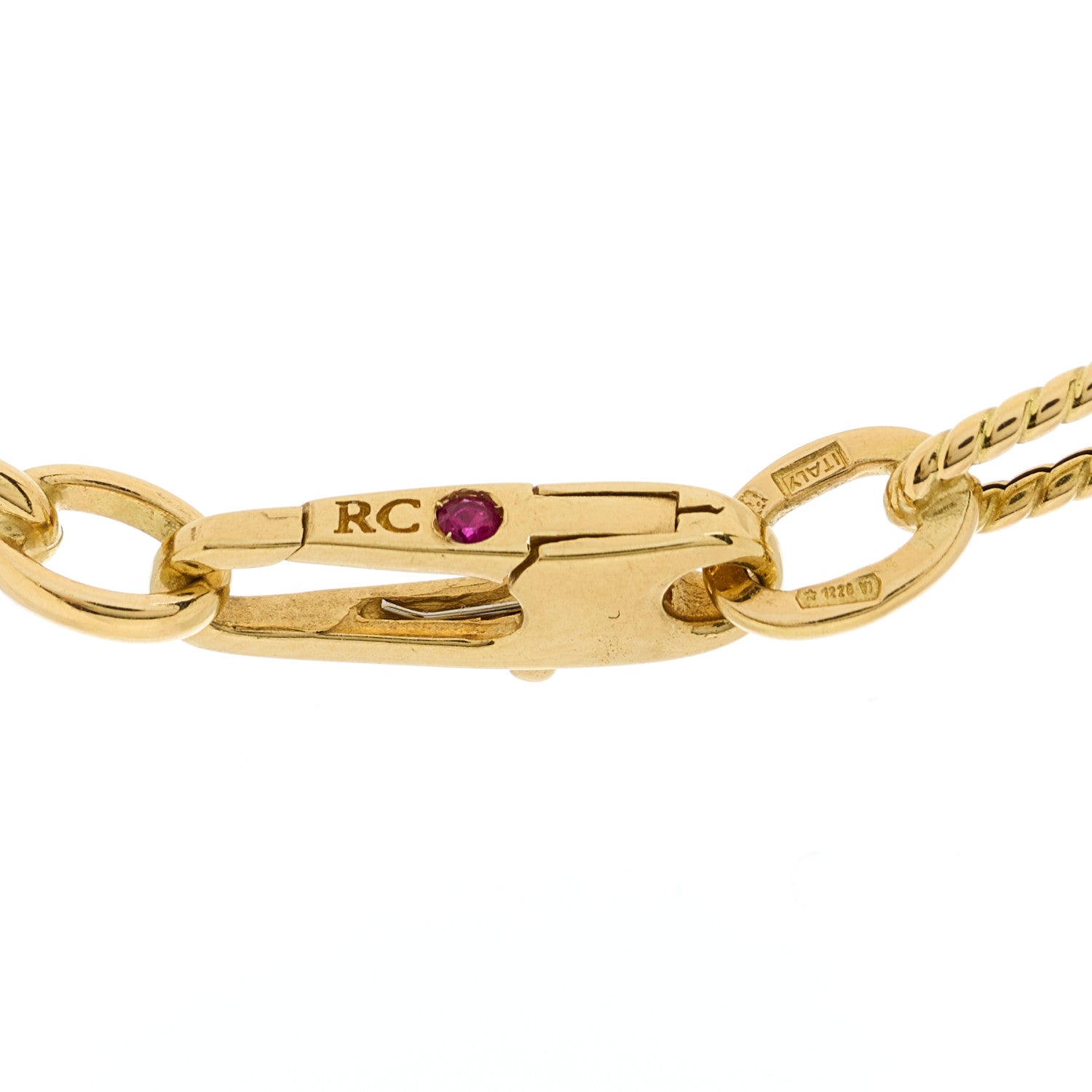 Roberto Coin 18K Yellow Polished and Fluted Paperclip Chain Necklace 5 of 5