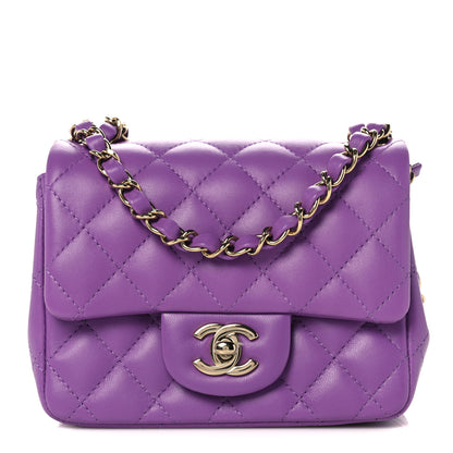 Chanel Lambskin Quilted Mini Square Flap Purple 1 of 10