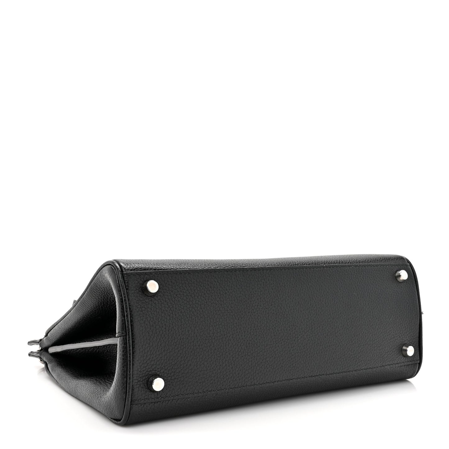 Grainy Calfskin Small Zumi Top Handle Bag Black