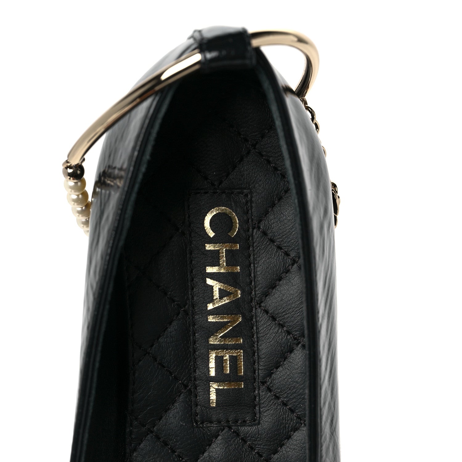 Chanel Lambskin Patent Calfskin Cap Toe Ankle Chain Ballerina Flats 39 Black 7 of 8