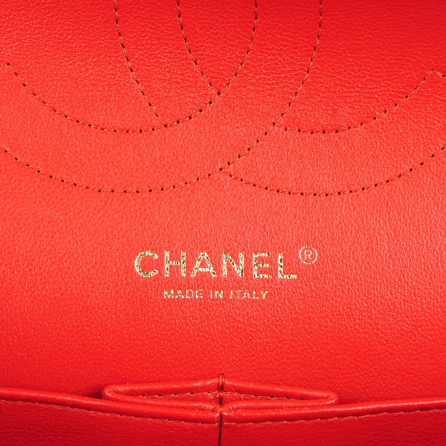 Pearly Caviar Quilted Jumbo Double Flap Orange