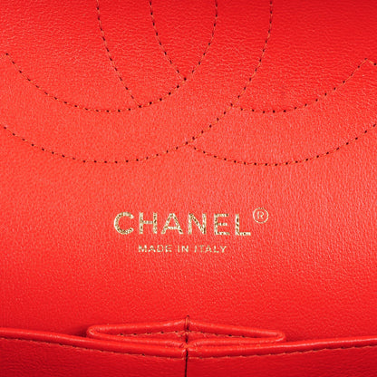 Chanel Pearly Caviar Quilted Jumbo Double Flap Orange 7 of 8