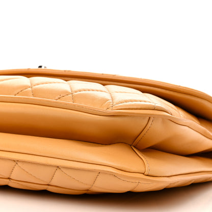 Chanel Lambskin Quilted Pagode Piping Flap Dark Yellow 11 of 12