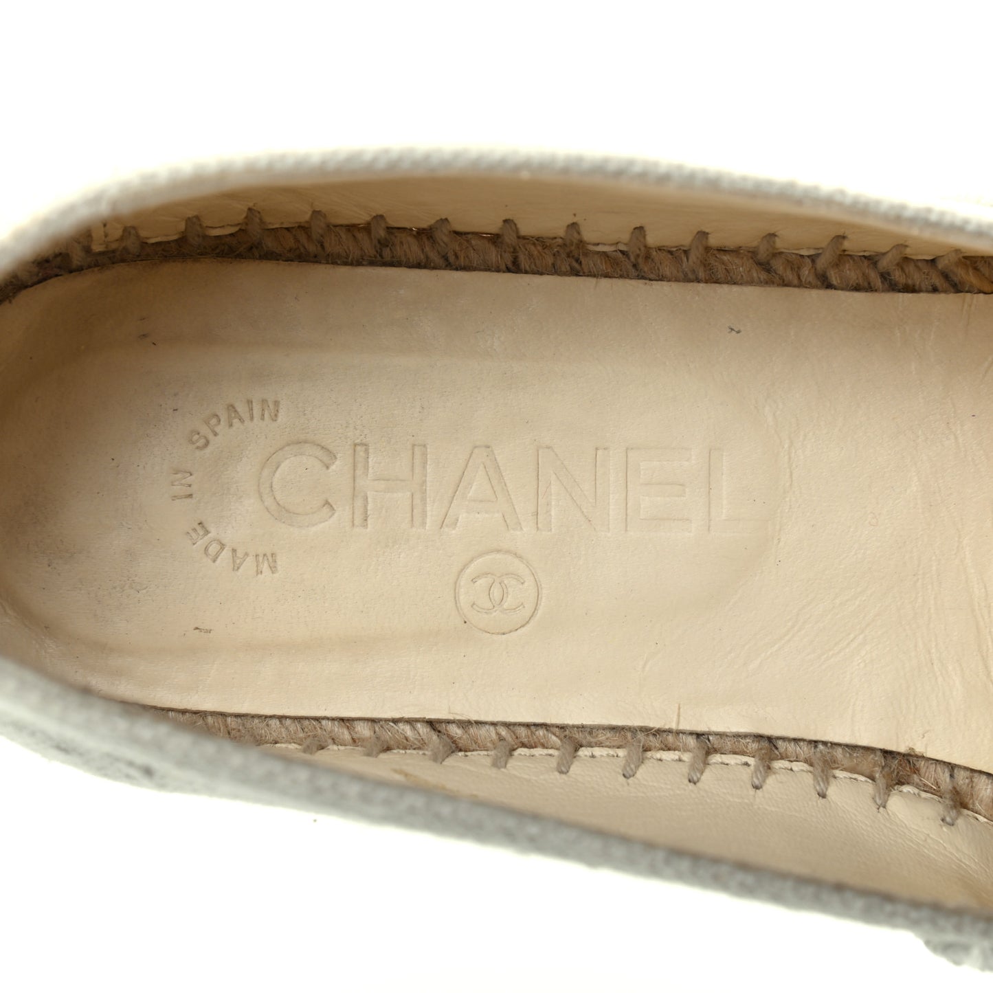 Linen CC Espadrilles 38 Beige Black