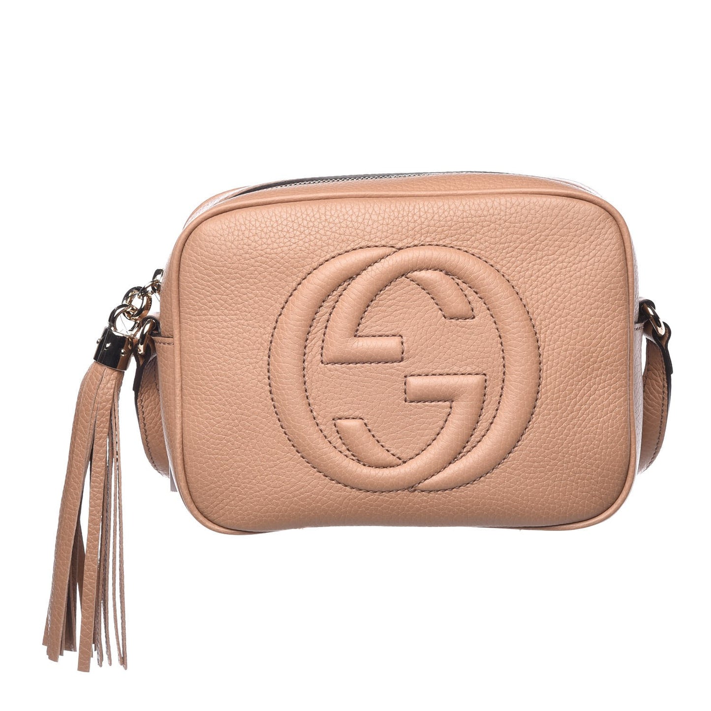 Pebbled Calfskin Small Soho Disco Bag Camelia