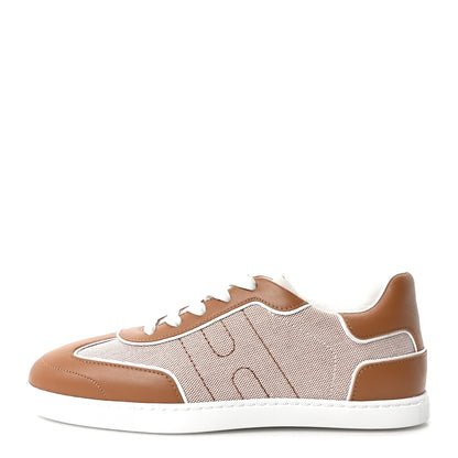 Hermes Calfskin Canvas Match Sneakers 37.5 Noisette Multicolor 1 of 10