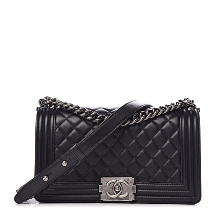 Chanel Lambskin Quilted Medium Boy Flap Black 1 of 11