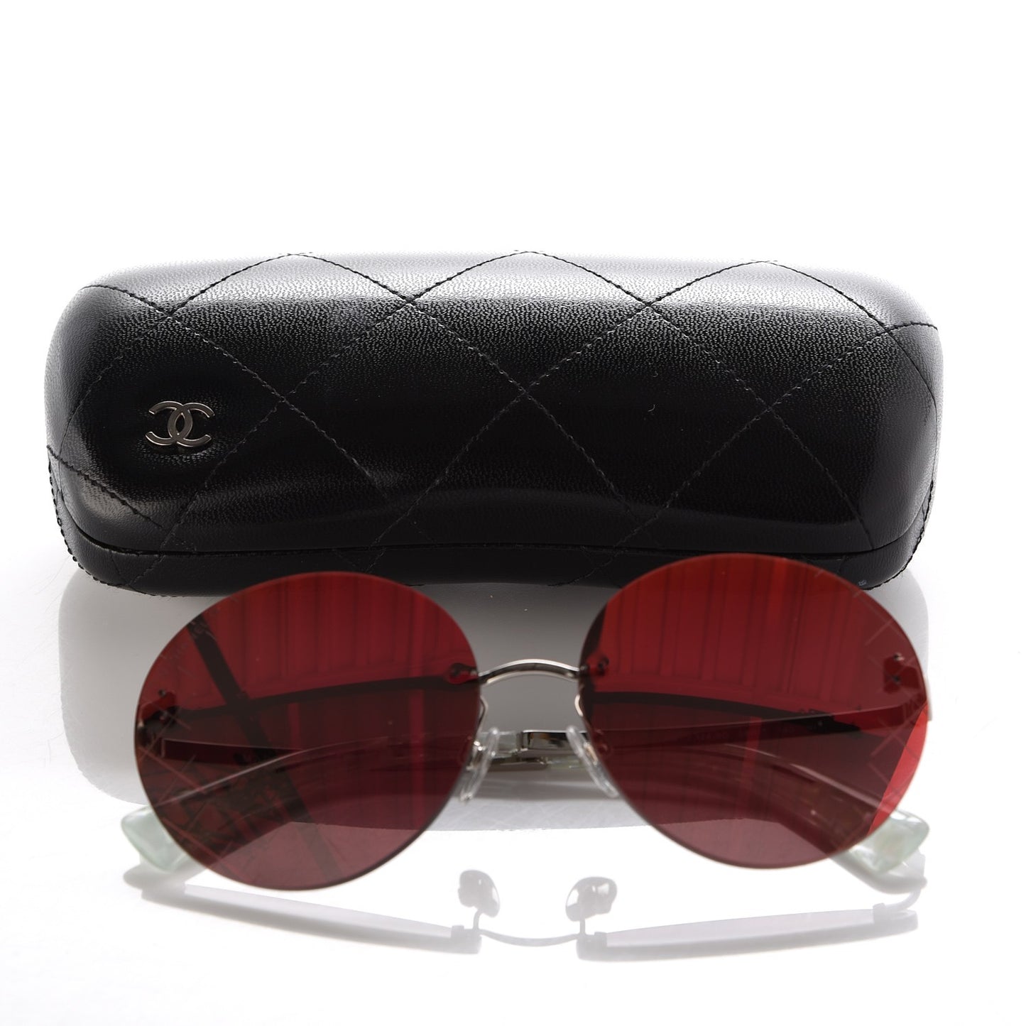 Mirrored Round Sunglasses 4216 Red